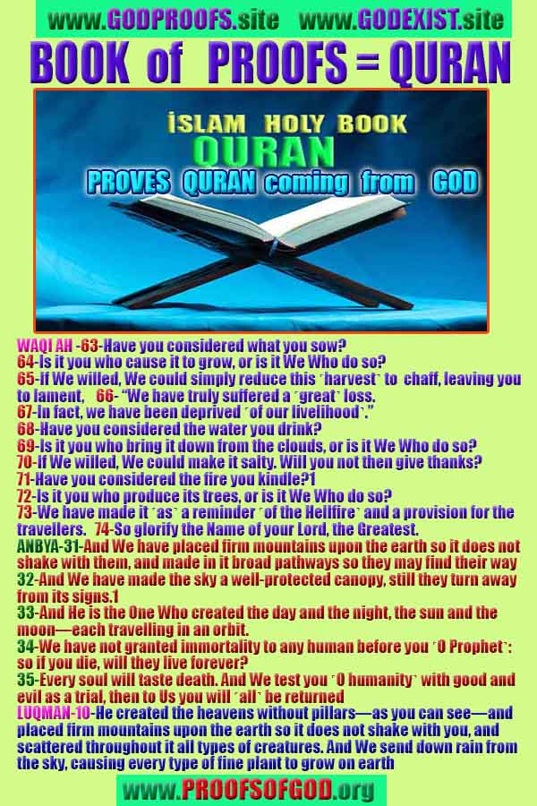 Proofs and Evidences of God, Proofs of God, Evidences of God exists